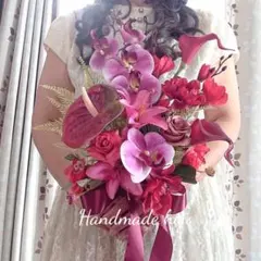 胡蝶蘭とカラークラッチブーケ✩ブートニア付き