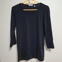 UNIQLO ブラック 五分袖 Tシャツ XL
