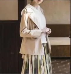 ケイティシェリー 撥水ナイロンハーフトレンチコート ベージュ S