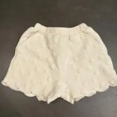 100cm petit main リボン柄 ショートパンツ アイボリー