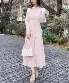 snidel sustainableフリルワンピース pink 0size - メルカリ