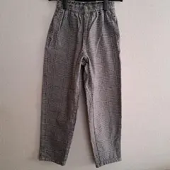 GU KIDS フランネルチェック シェフパンツ ブラック　140