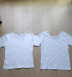 ELVENCE DEUX レディース半袖Tシャツ ホワイト 2枚のサムネイル