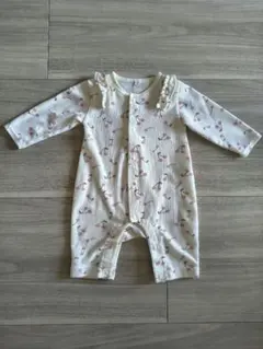 さくらんぼ柄 長袖ロンパース80