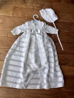 期間限定お値下げ【ミキハウス】ボーダーベビードレス