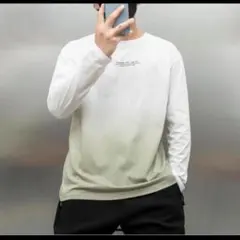 長袖 XLサイズ Tシャツ グラデーション ビッグシルエット ロングtシャツ