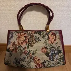 ゴブラン織り 花柄 トートバッグ ハンドバッグのサムネイル
