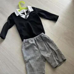 フォーマルシャツとチェックショートパンツセット