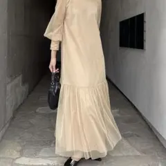 チュールハイネックワンピース【オケージョン】