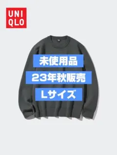 【未使用品】ウォッシャブルミラノリブクルーネックセーター Lサイズ