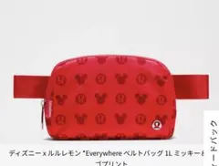 新品未使用 限定　ルルレモン　 ミッキーマウス　赤ウェストポーチのサムネイル