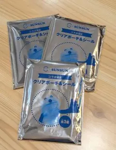 スンスン　スシローコラボ　クリアポーチ&シール付き　未開封　3点セット