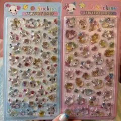 うさぎ キャンディツインズ2種類セットジュエリードロップシール ステッカー平成