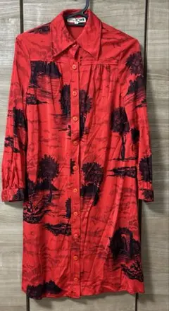 美品⭐️VIVID TOWN ⭐️真っ赤なシャツワンピース 7号⭐️ ヴィンテージ