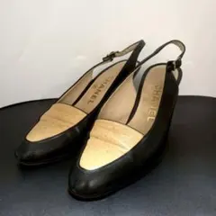 CHANEL【シャネル】バイカラーバックストラップパンプス - メルカリ