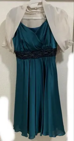 匿名発送⭐︎ 美品♡ ダークグリーン ワンピース お呼ばれ　9号　羽織付き