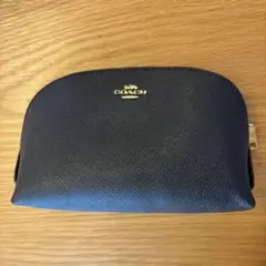 COACH ポーチ ネイビー ゴールド金具
