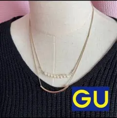 【GU ジーユー】2連ネックレス アクセサリー ゴールドのサムネイル
