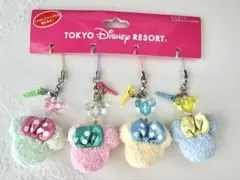 【未使用】東京ディズニーリゾート ミッキー型ストラップ 4個セット