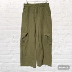 11798 HUG.U ハグユー カーゴパンツ ワークパンツ カーキ M 古着