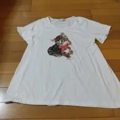 VBleu Bleret 猫プリント 半袖Tシャツ