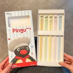【新品・海外限定】ピングー Pingu 陶器製 お箸 5膳セット 5色