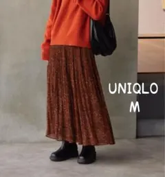 【未使用】UNIQLO:C ユニクロ シフォンプリーツスカート ブラウン