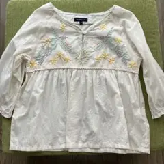 BEAMS mini 子供用ブラウス 130cm 刺繍入り 七分袖
