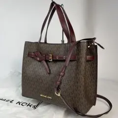 美品 マイケルコース 2way ショルダーバッグ エミリアサッチェル ブラウン