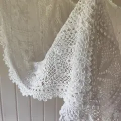手編みレース　刺繍パネル　ヴィンテージホワイトフリークロス 手編みレース 刺繍パネル ヴィンテージホワイトフリークロス - メルカリ