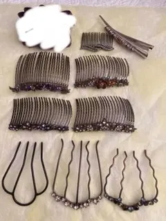 リトルムーン　ネイル屋さん　夜会巻セット　まとめ売り　ヘアコームくちばしクリップ