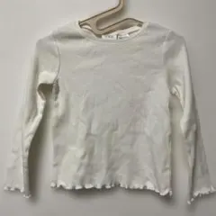 ZARA KIDS リブ長袖カットソー ホワイト　98センチ