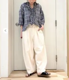 今季★新品未使用★SM2クロスリネンフリルブラウス