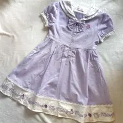 美品☆メゾピアノ マイメロディ ワンピース 120 サンリオ セーラーカラー