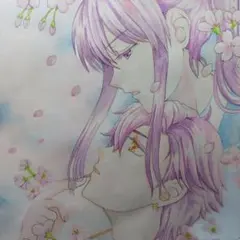 手描きイラスト・原画1点物・ファンアート・あんスタ・アドニス×颯馬・水彩・Ａ4