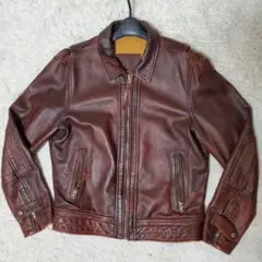 極美品 レザーライダース 本革 牛革 XL ブラウン