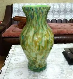 ARTGLASS　花瓶　ガラス　ヴィンテージ　グリーン