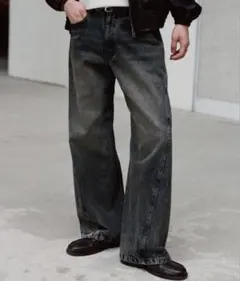 shiun〉 FLARE SLUB DENIM PANTS - メルカリ