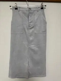 スエード風 タイトスカート 水色