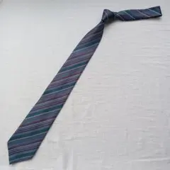 ネクタイ パープル系 上品ストライプ柄 シルク素材 ビジネス定番【n5964】