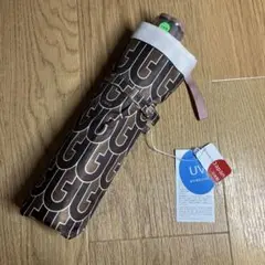 【未使用品】フルラ ロゴ総柄 晴雨兼用 折り畳み傘 日傘 ブラウン