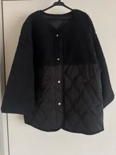 新品ピュアルセシンキルティングジャケットコートブラックボアpual ce cin