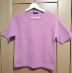 UNIQLO 半袖アンゴラ混ニットセーター L ピンク
