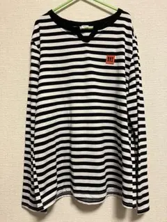 ストライプ Vネック 長袖カットソー　ボーダー