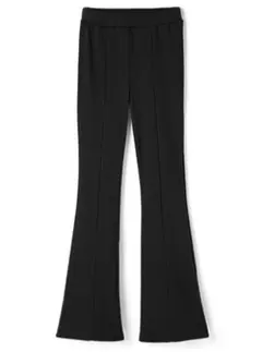 ニットフレアパンツ 黒