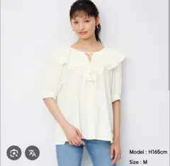 GU ビッグラッフルブラウス