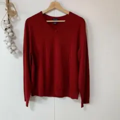 GAP ギャップ レディース ニット セーター Vネック ボルドー 無地 長袖