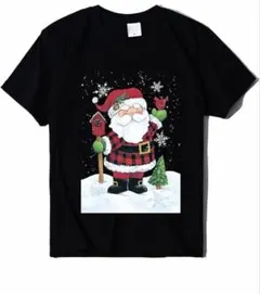 当日発送Tシャツクリスマス黒S 男女兼用 ほかのサイズ有り