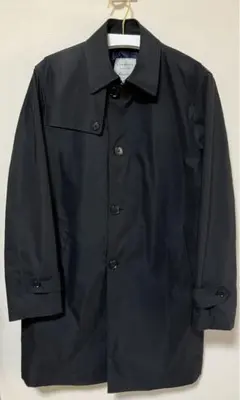 【LesMues】ステンカラーコート L ブラック