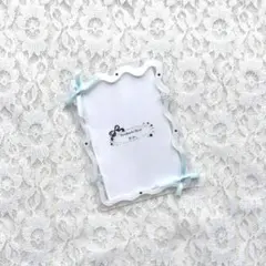 トレカケース ホイップデコ トレカデコ B8 水色 うねうね シンプル リボン